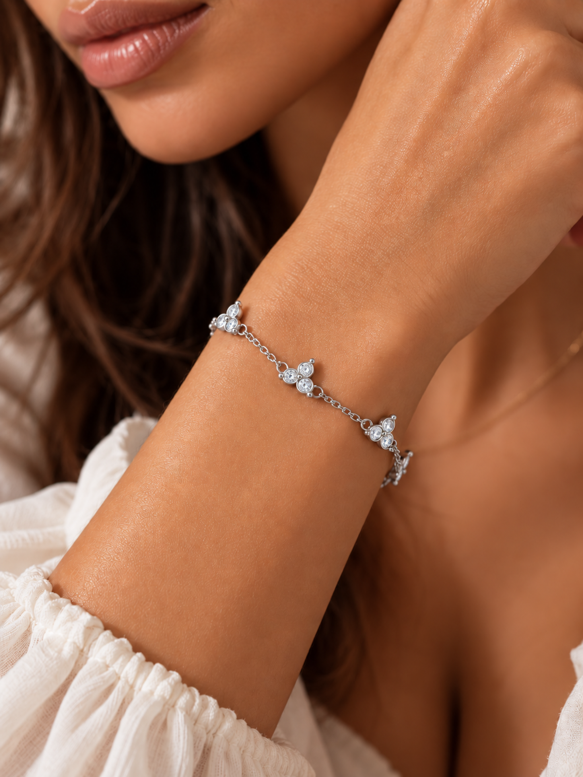 Clover Mini Armband Silber