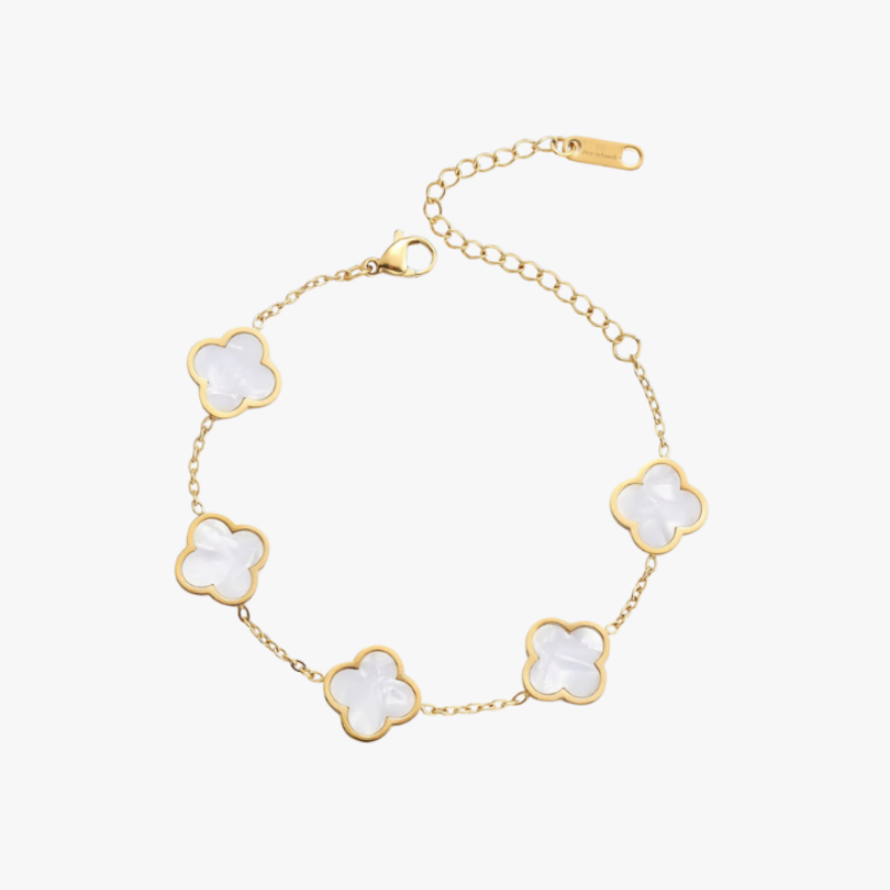 Clover Perlmutt White Armband