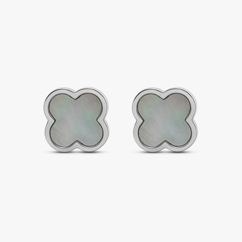 Clover Perlmutt White Ohrstecker