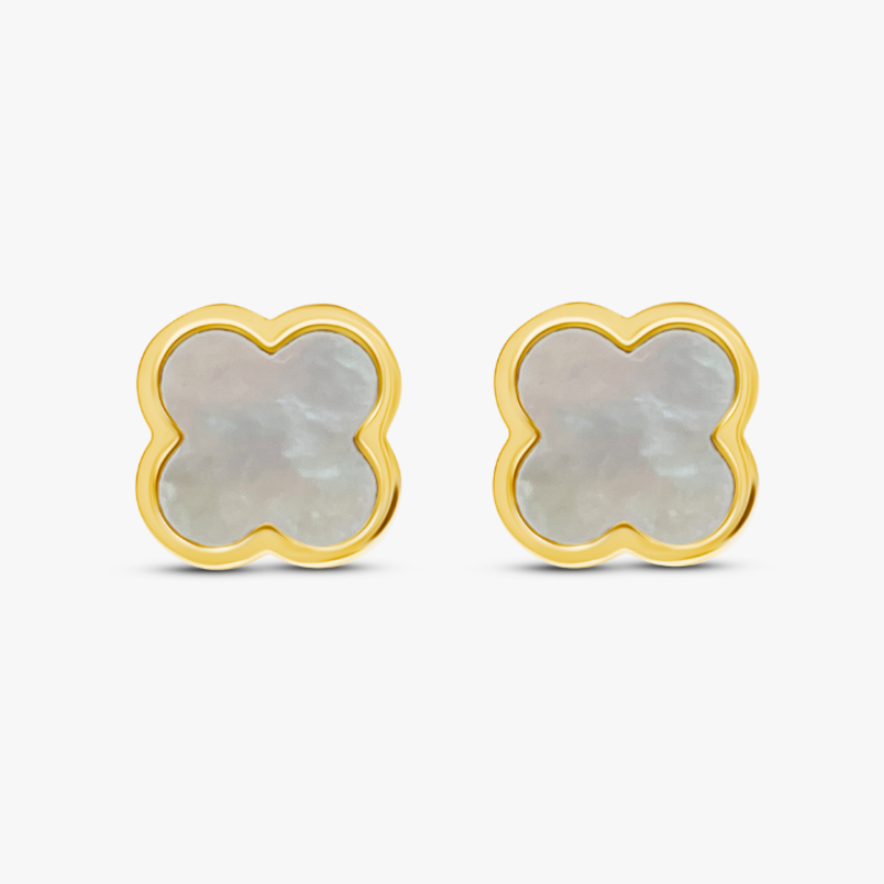 Clover Perlmutt White Ohrstecker