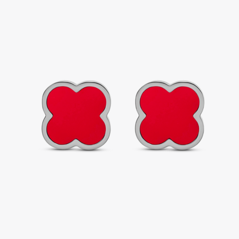 Clover Red Ohrstecker