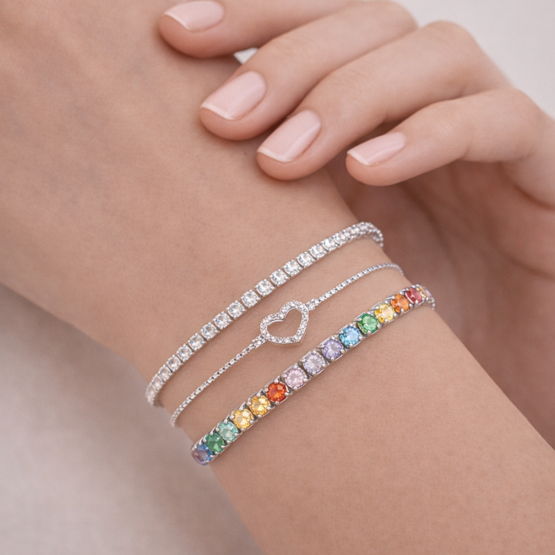 Iced Out Pure Love Tennisarmband 925 Silber