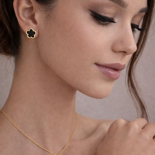 Clover Black Ohrstecker