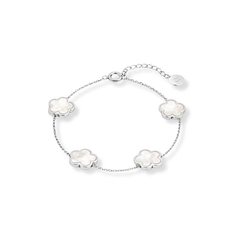 Clover Perlmutt White Armband
