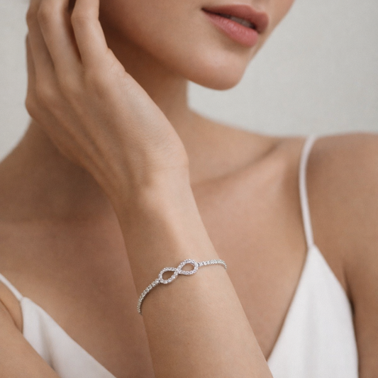 Iced Out Infinity Tennisarmband 925 Silber