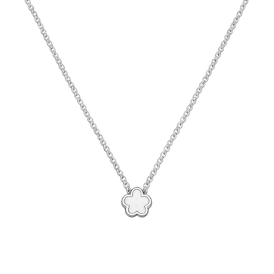 Clover Perlmutt White Halskette
