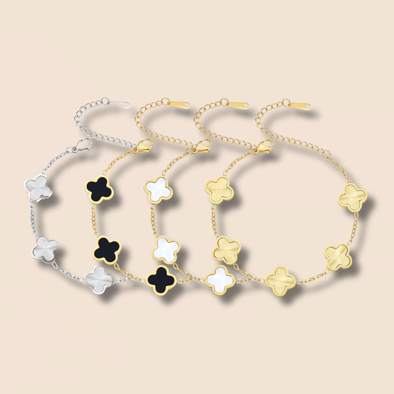 Clover Perlmutt White Armband