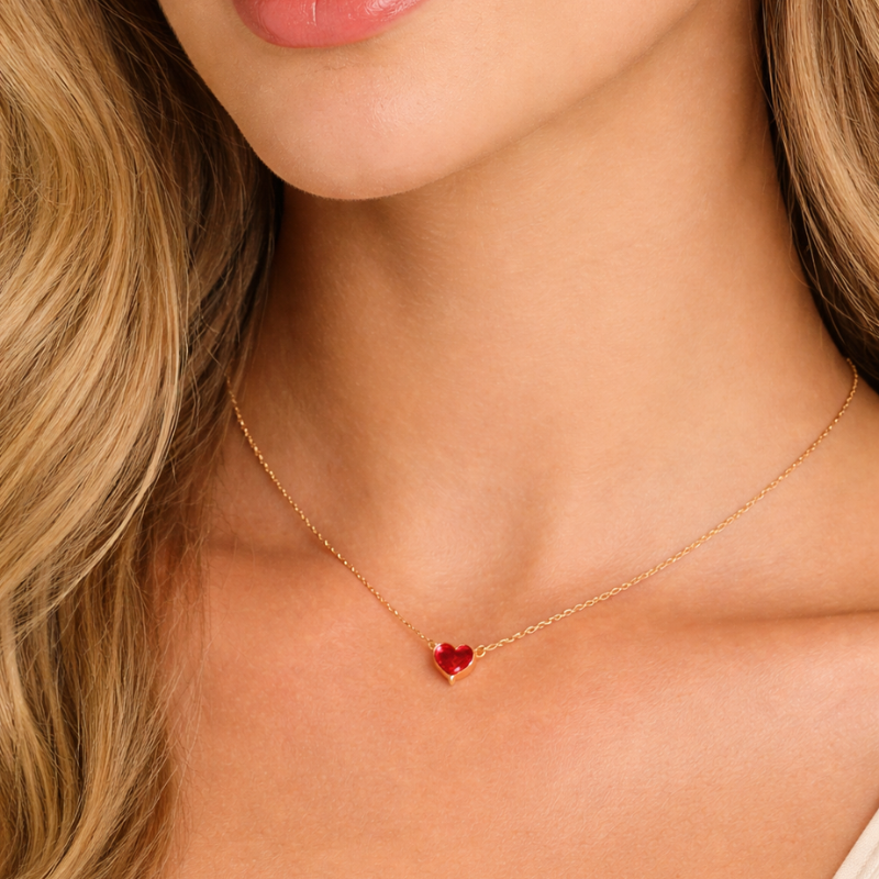 Birthstone Heart Halskette