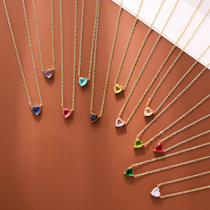 Birthstone Heart Halskette