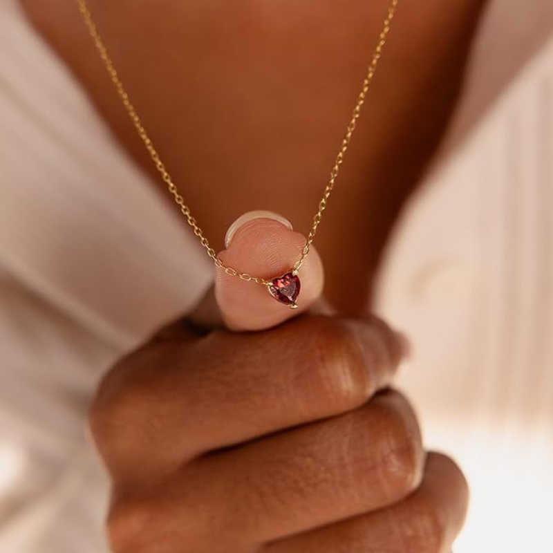 Birthstone Heart Halskette