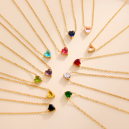 Birthstone Heart Halskette
