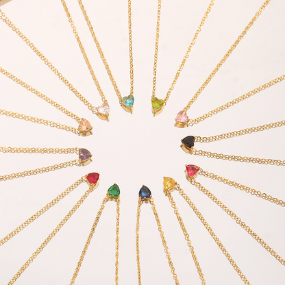 Birthstone Heart Halskette