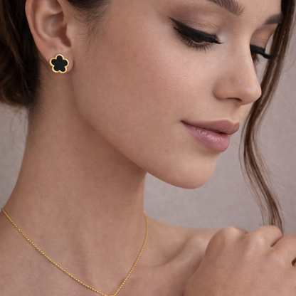Clover Black Ohrstecker