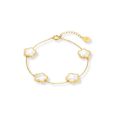 Clover Perlmutt White Armband