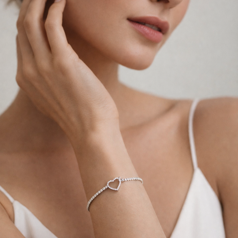 Iced Out Pure Love Tennisarmband 925 Silber