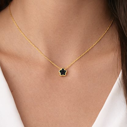 Clover Black Marmor Halskette