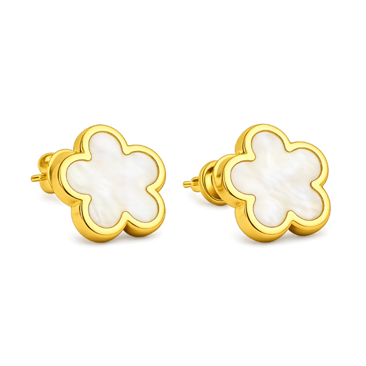 Clover Perlmutt White Ohrstecker