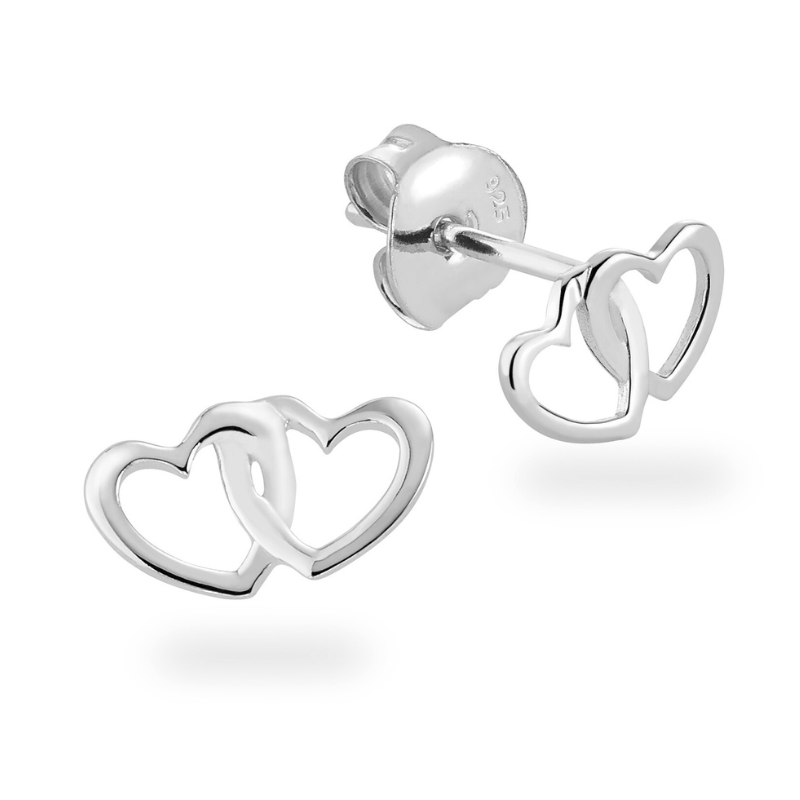 Twin Hearts Ohrstecker 925 Silber