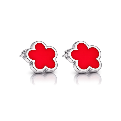 Clover Red Ohrstecker