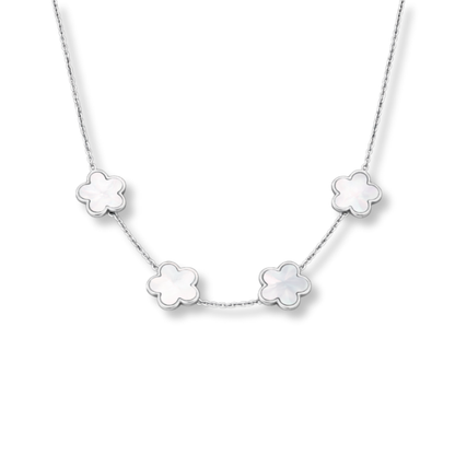 Clover Four White Halskette