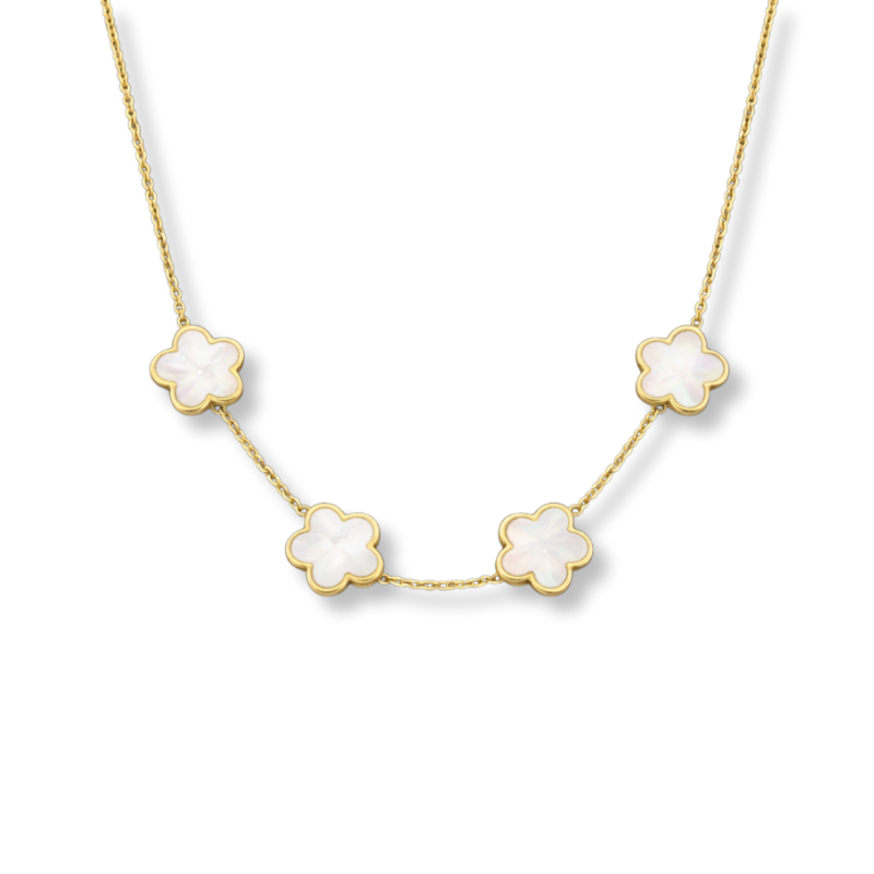 Clover Four White Halskette