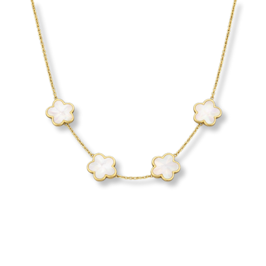 Clover Four White Halskette