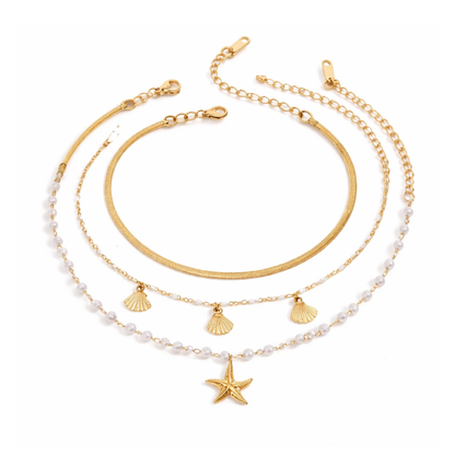 Sea Star 3er Fußketten Set