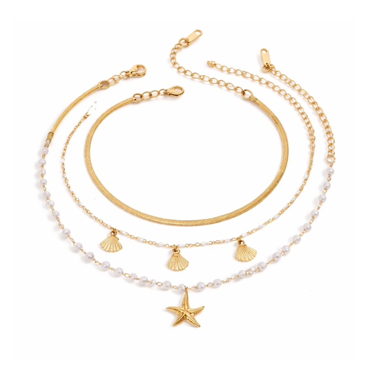 Sea Star 3er Fußketten Set