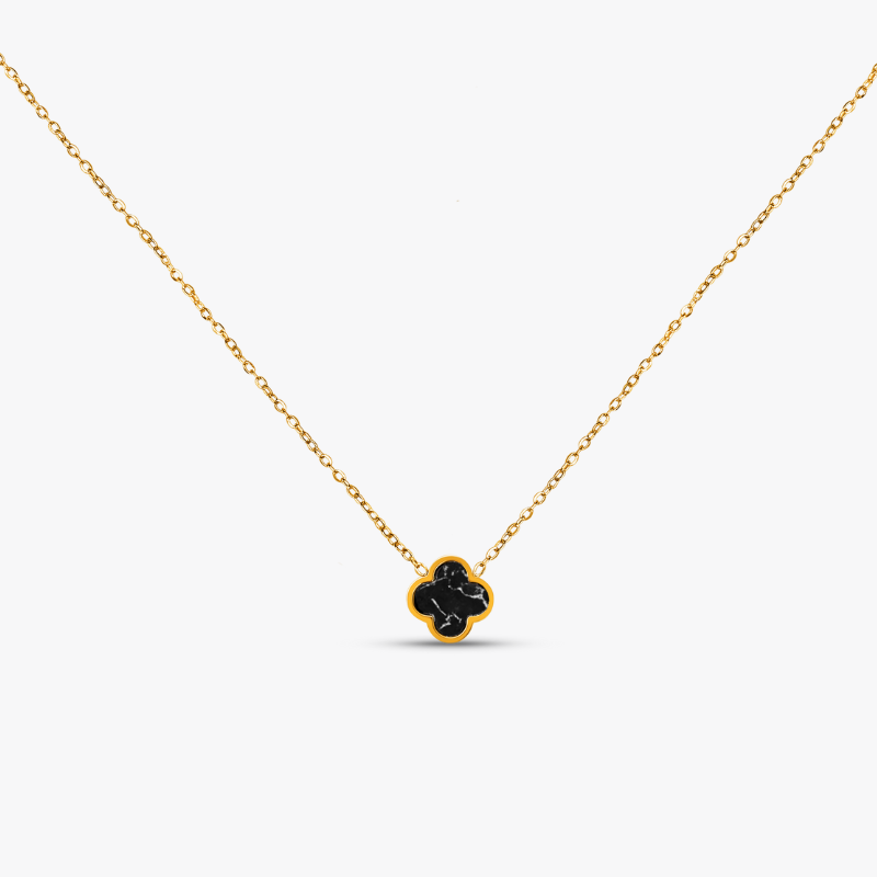 Clover Black Marmor Halskette